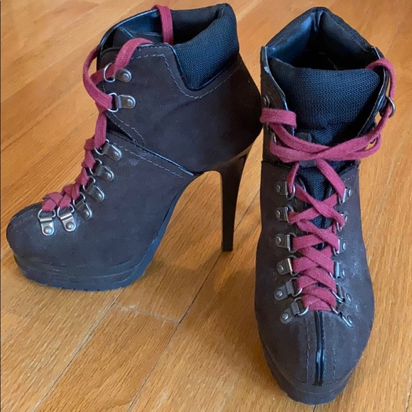 Women’s High-heel Lace-up Booties; S: 6 1/2 - Picture 2 of 8